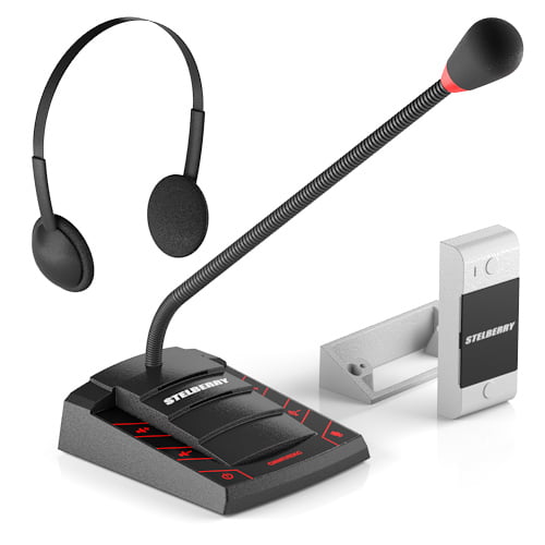 STELBERRY S411 - Дуплексное переговорное устройство «КЛИЕНТ-КАССИР» с режимом «СИМПЛЕКС» и наушниками