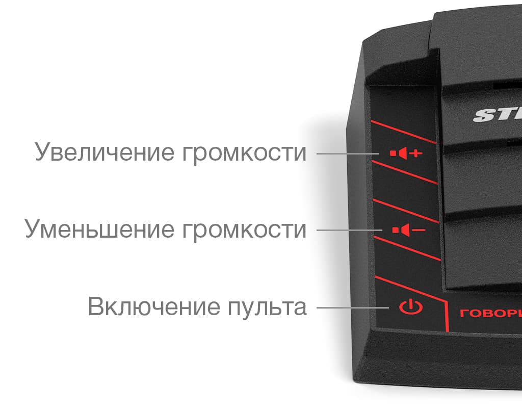 Пульт кассира снабжен удобной регулировкой громкости