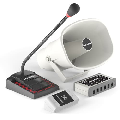 S-665 - Комплект 1+6-канального переговорного устройства «клиент-кассир» для АЗС с режимом «Симплекс», функцией вызова и системой громкого оповещения